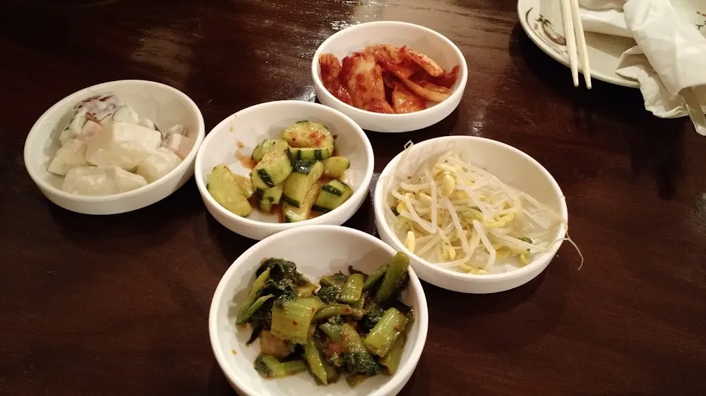 Complimentary Kimchi and Salad